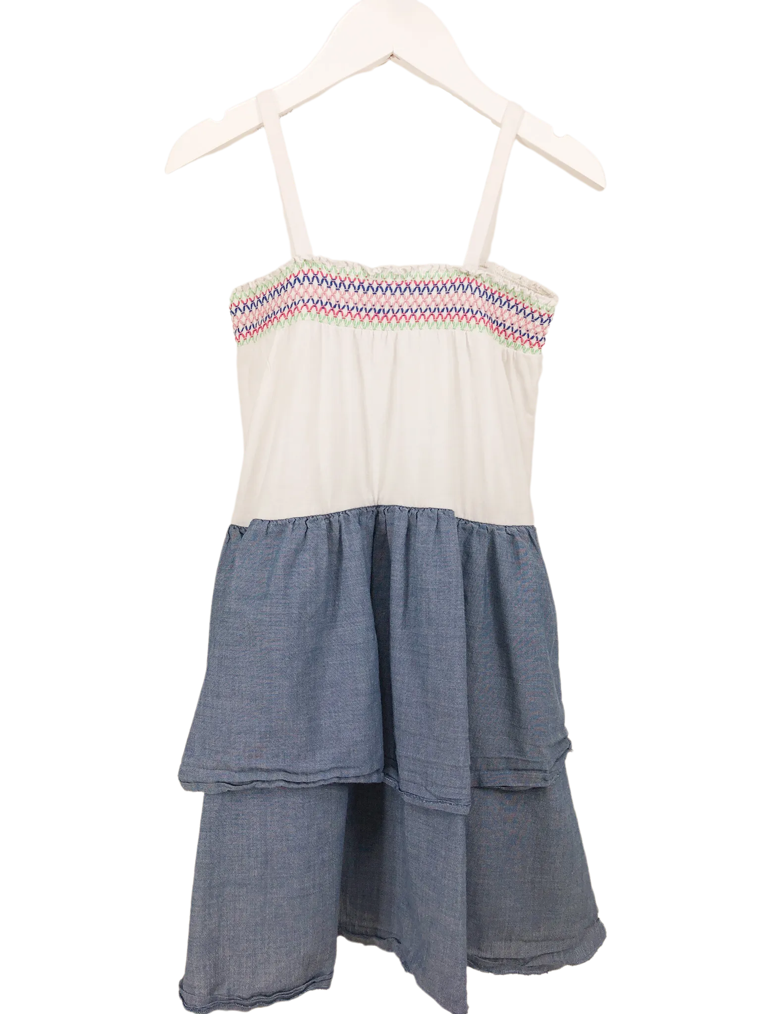 Gap Kids, Smocked Dress with Chambray Skirt, Size 5