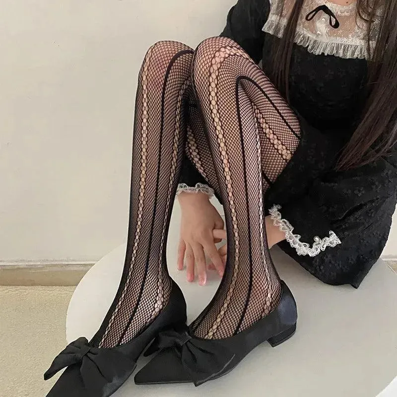 Girl Sexy Fishnet White Lace Tights JK Lolita Gothic Fashion