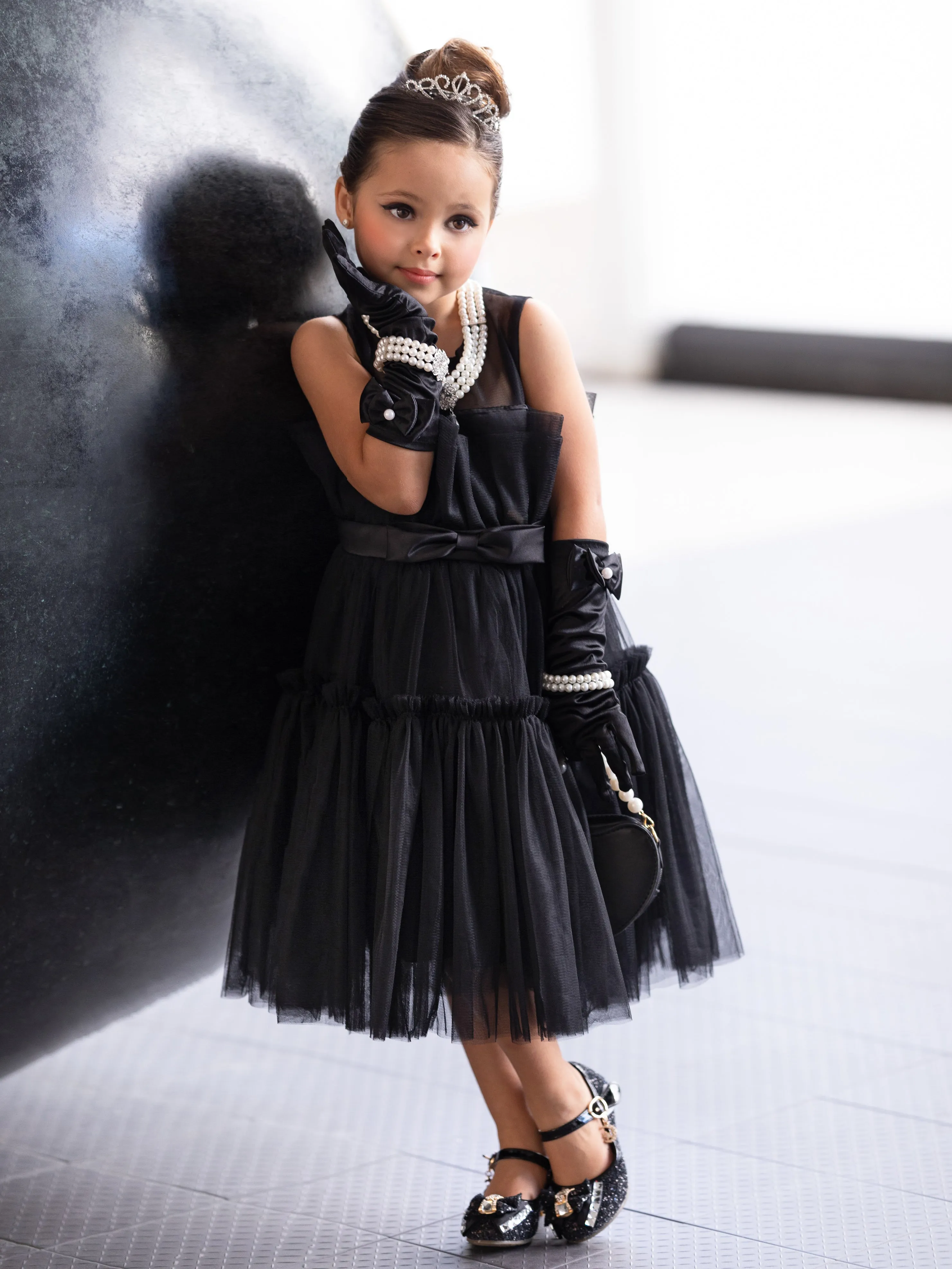 Girls Audrey Breakfast At Tiffany's Inspired Costume Dress