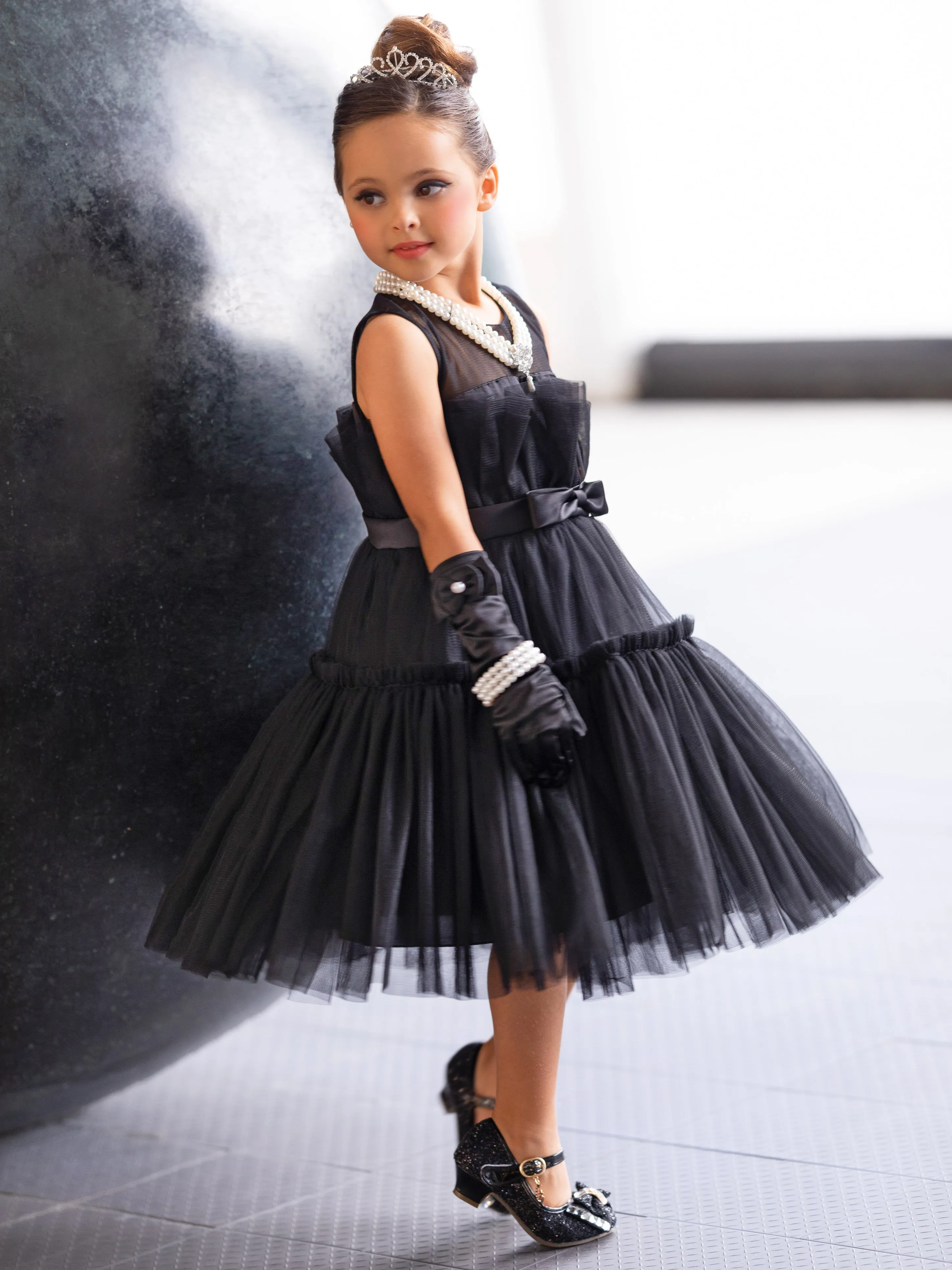 Girls Audrey Breakfast At Tiffany's Inspired Costume Dress