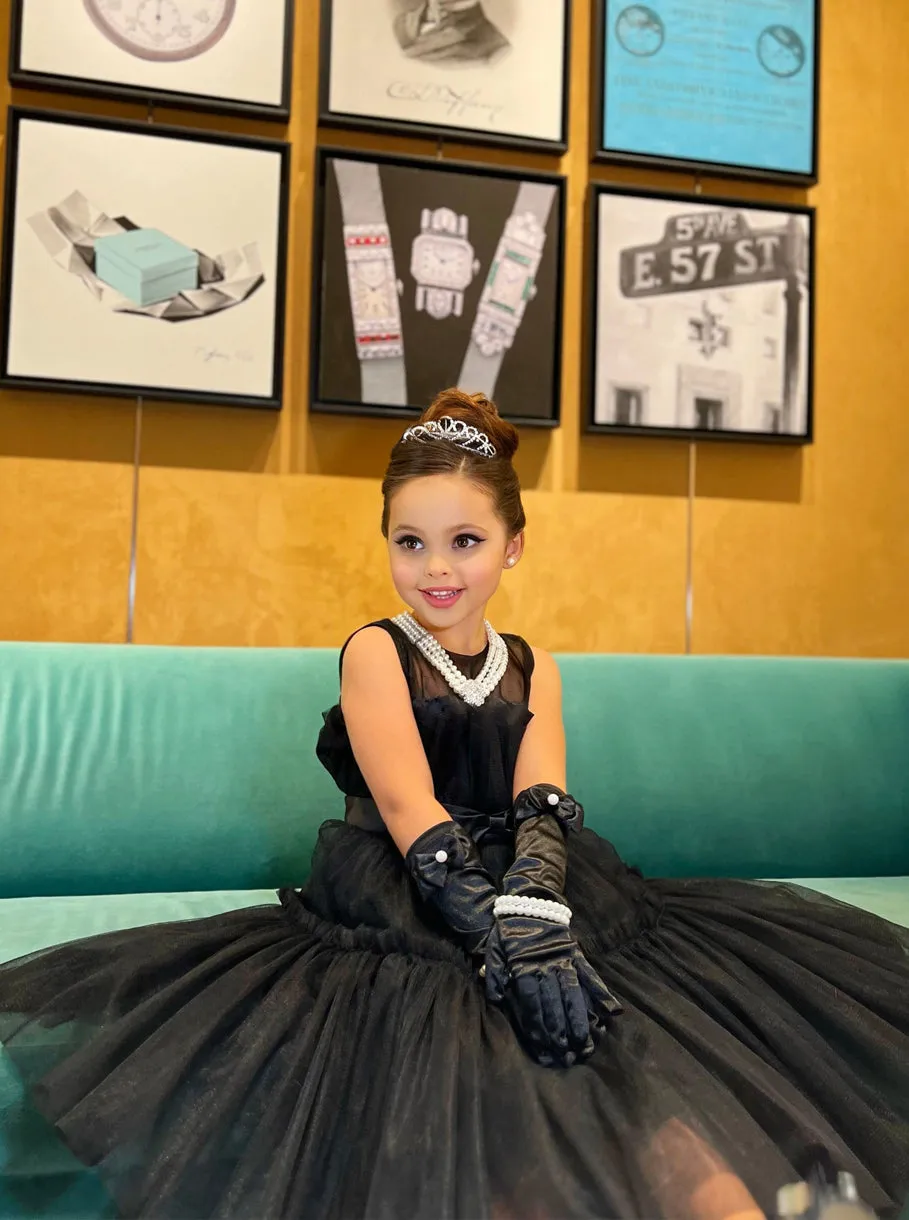 Girls Audrey Breakfast At Tiffany's Inspired Costume Dress