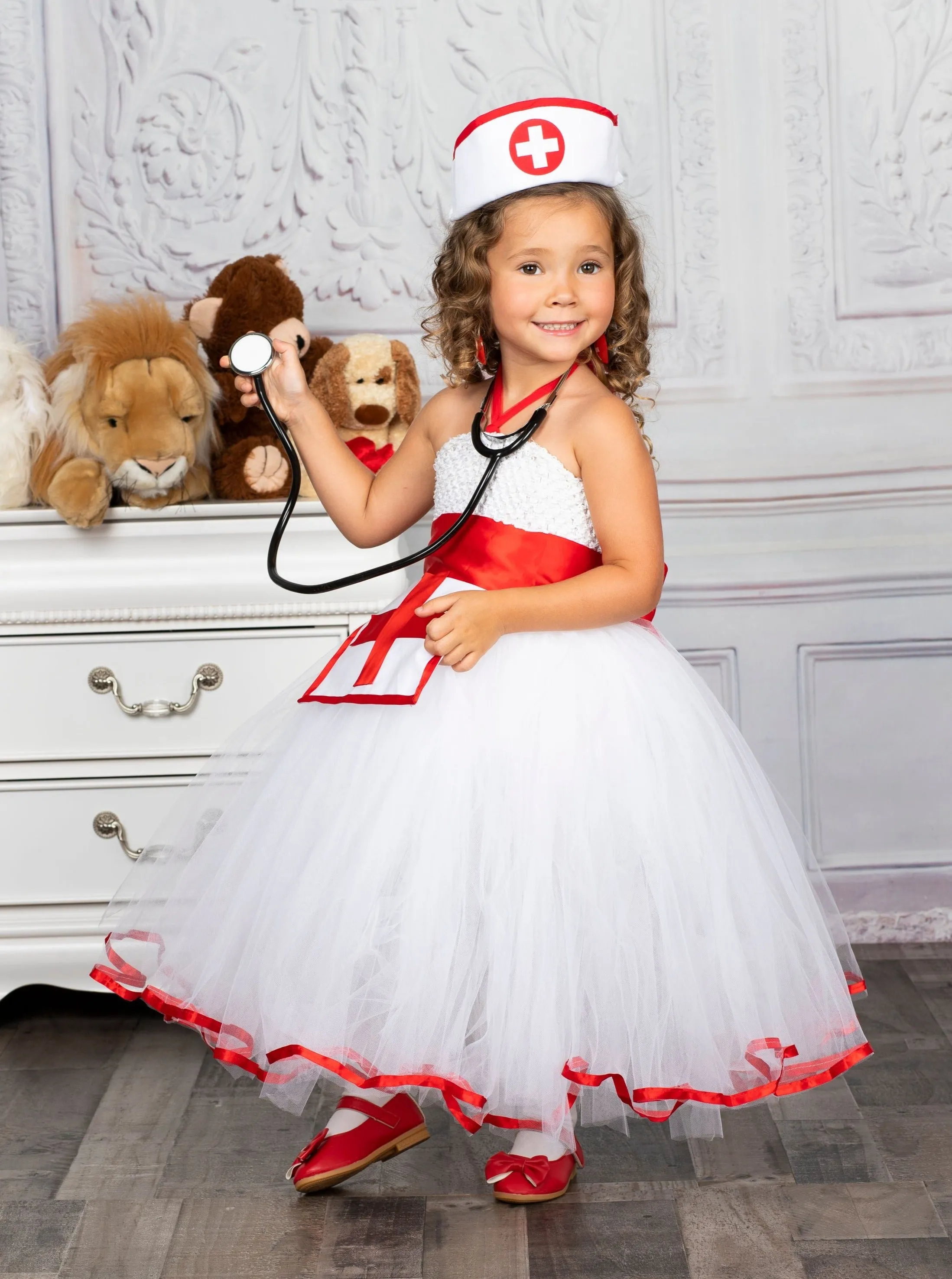 Girls Nurse Inspired Tutu Costume Dress