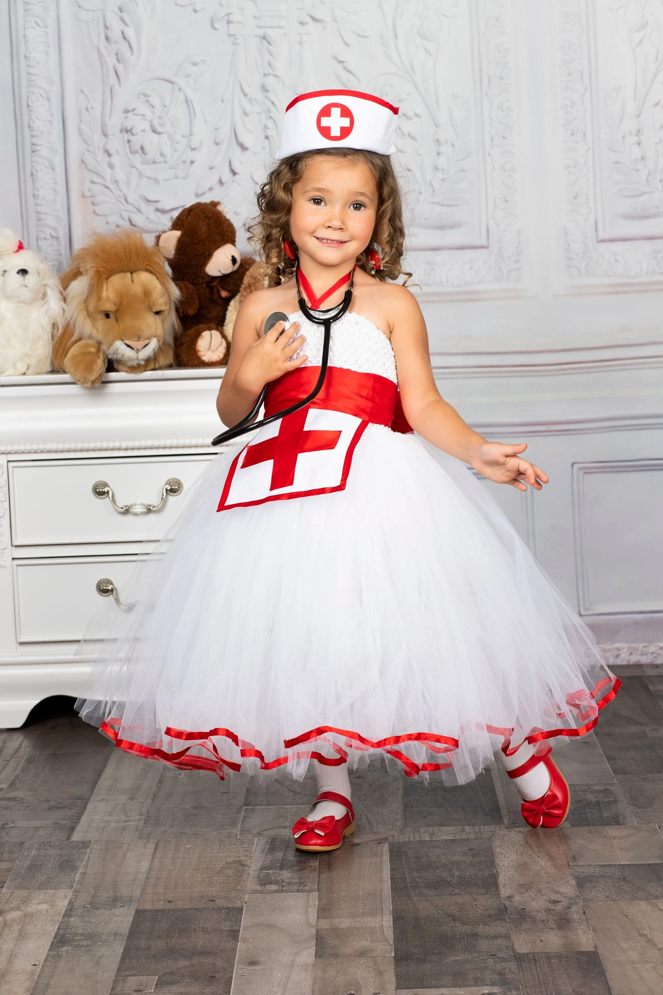 Girls Nurse Inspired Tutu Costume Dress