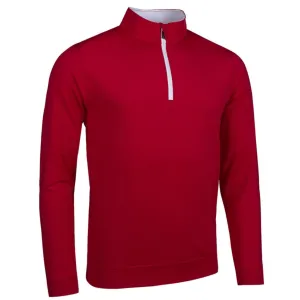 GLENMUIR Wick Quarter Zip Lightweight Golf Midlayer - Mens - Garnet / White