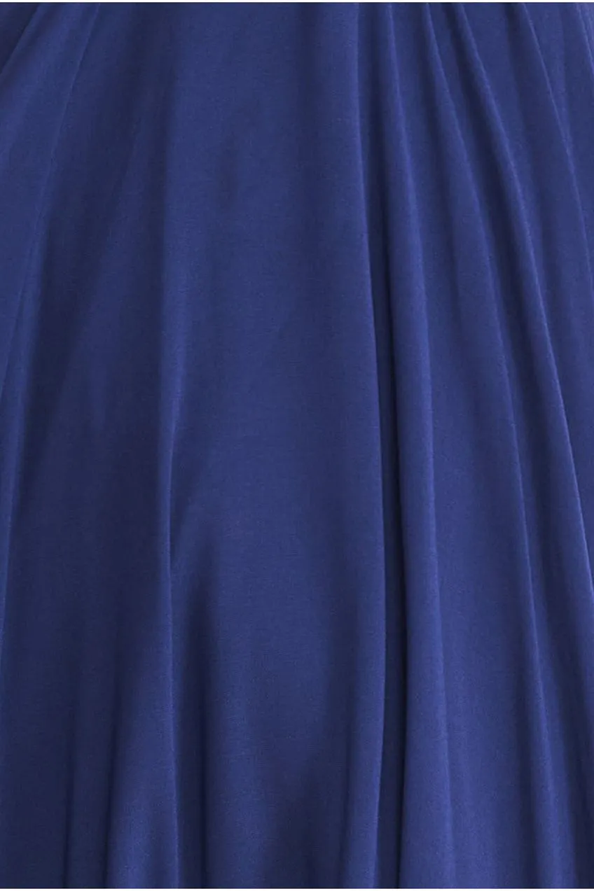 Goddiva Cowl Neck Chiffon Maxi Dress - Navy