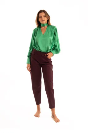 Green Silk Blouse - NOPIN