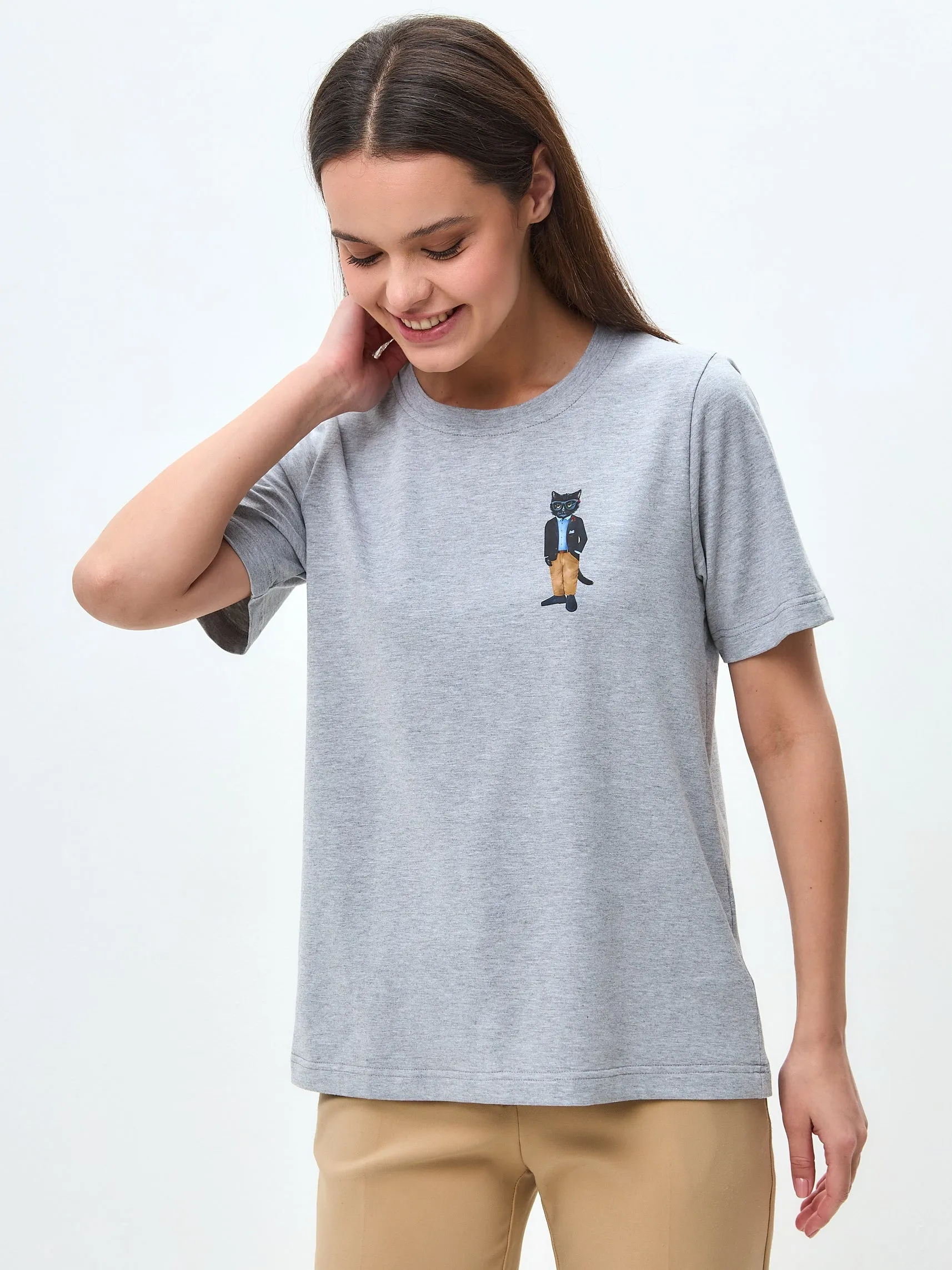 Grey Printed T-shirt REGATTA CAT