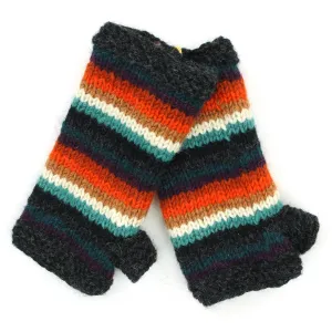 Hand Knitted Wool Arm Warmer - Stripe Anu