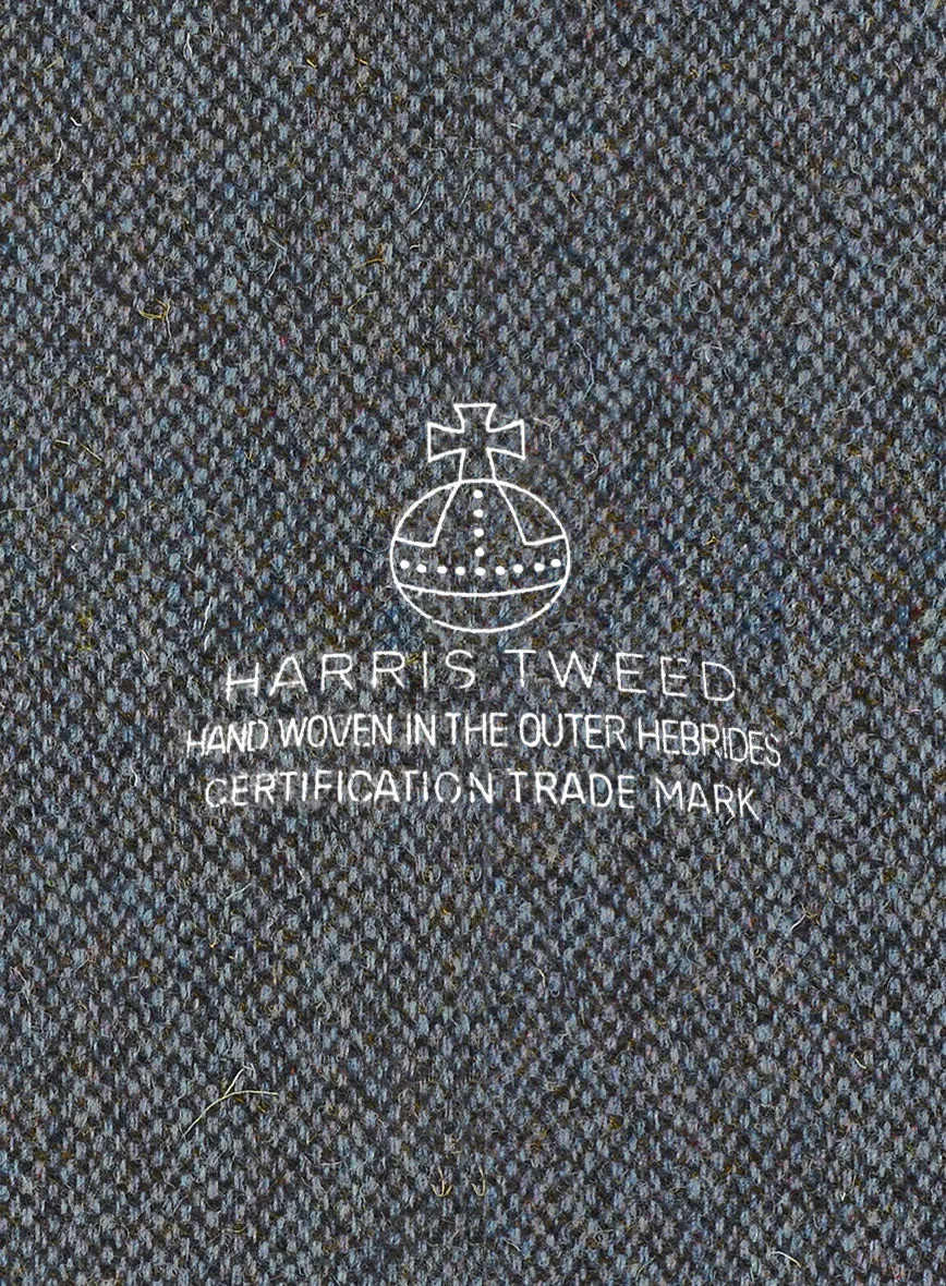 Harris Tweed Barley Blue Pea Coat