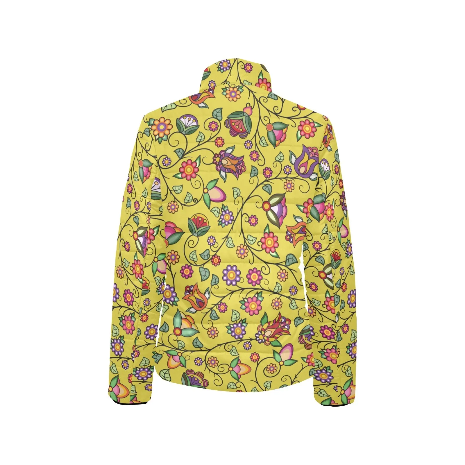 Heartbeat Petals Yellow Women's Padded Jacket