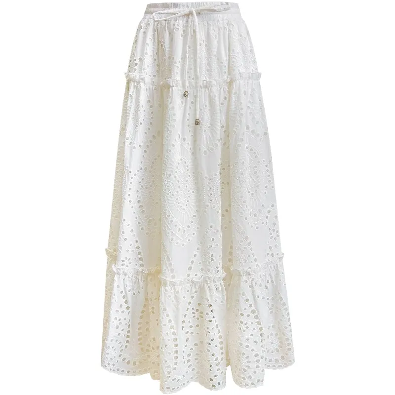 Hollow Out Skirt -White