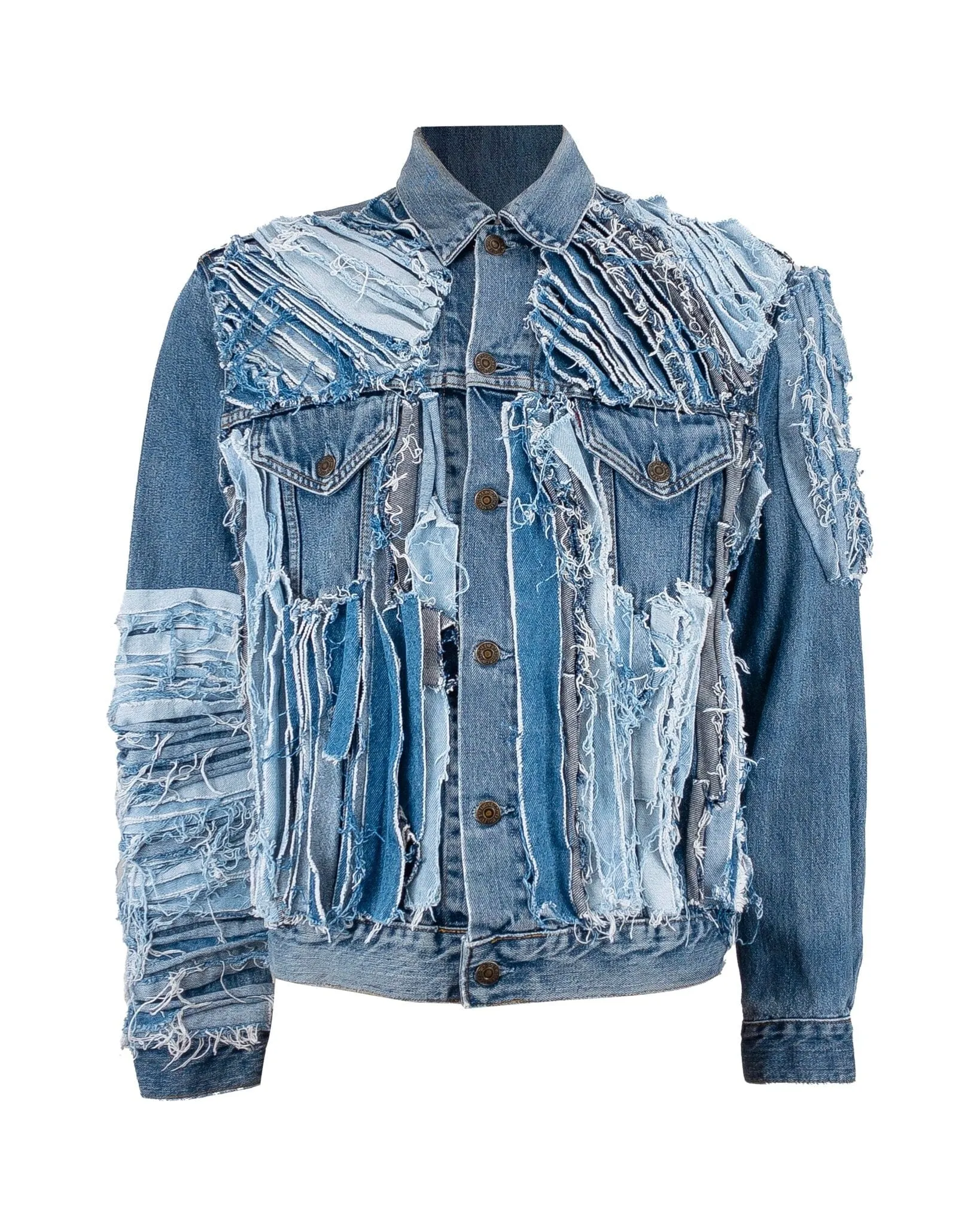 Jacket Regular Paneled Frayed