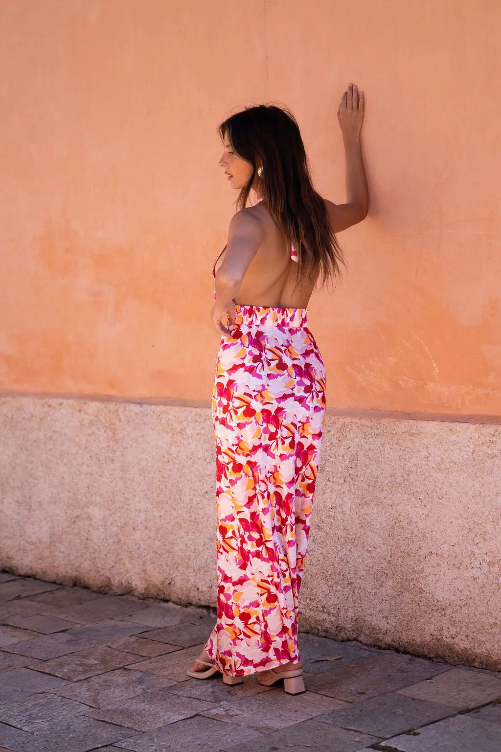 Joelle Pink Floral Maxi Skirt