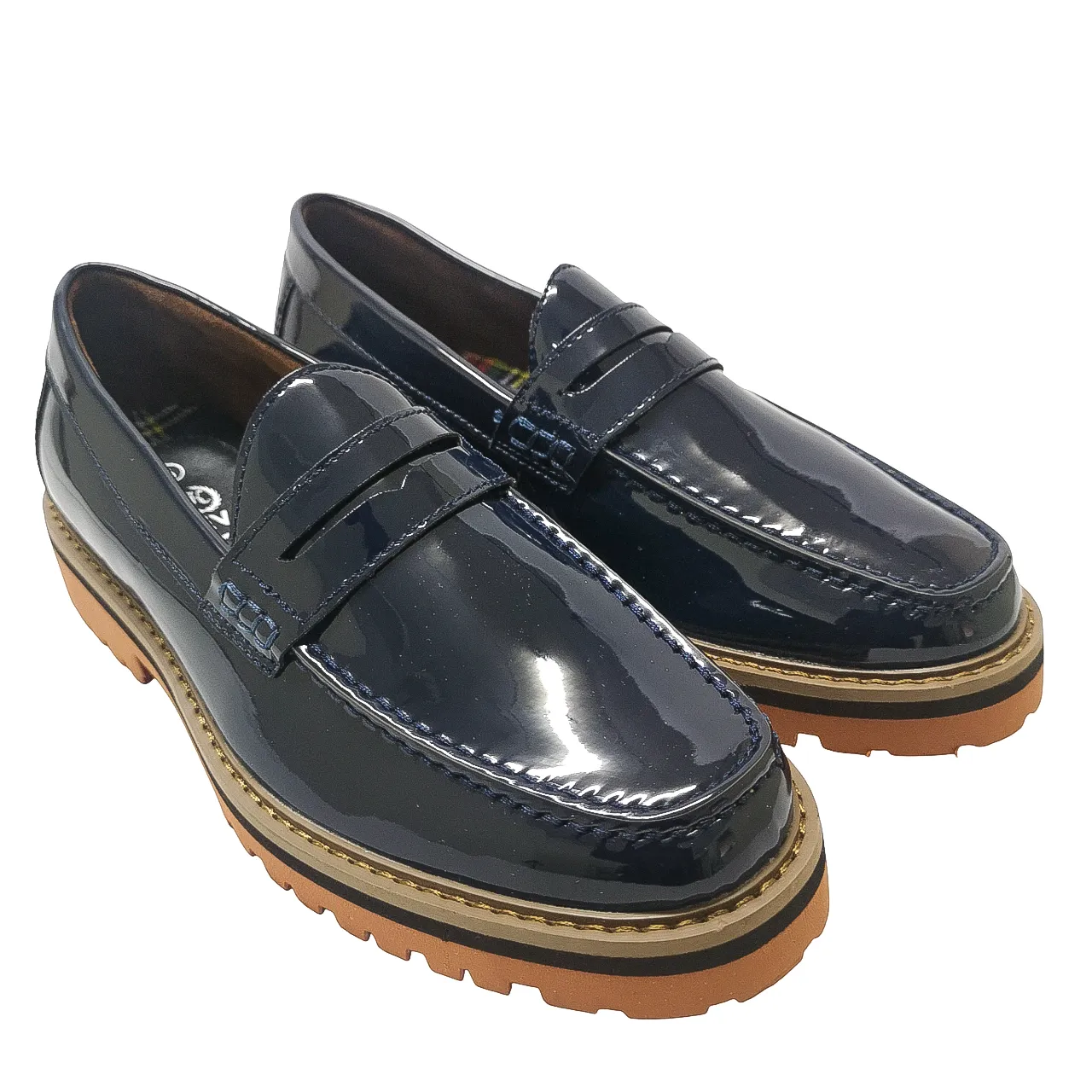 K7 Patent Leather Navy Moccasin