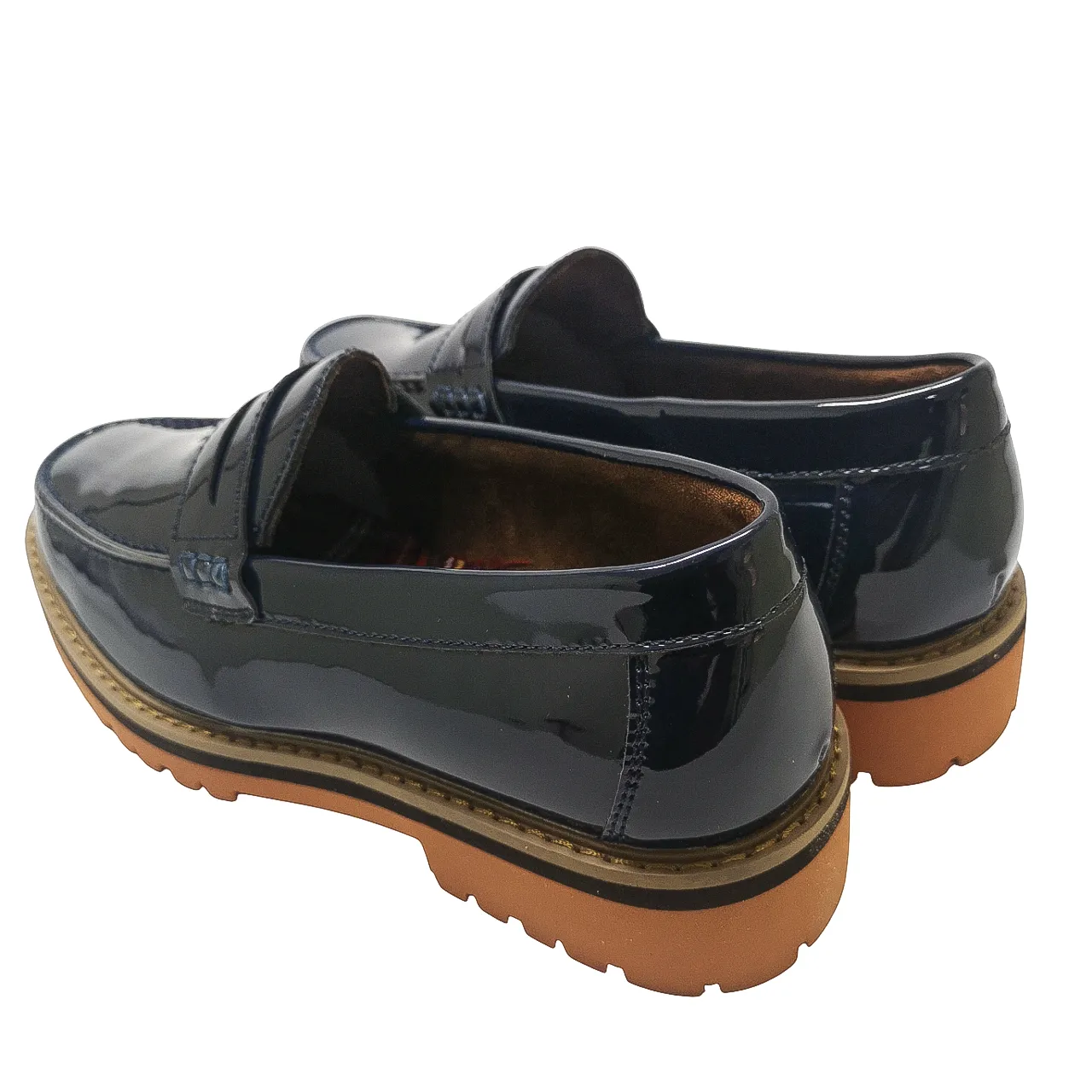 K7 Patent Leather Navy Moccasin