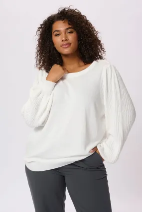 Kaffe Curve Lini Knit Jumper in White