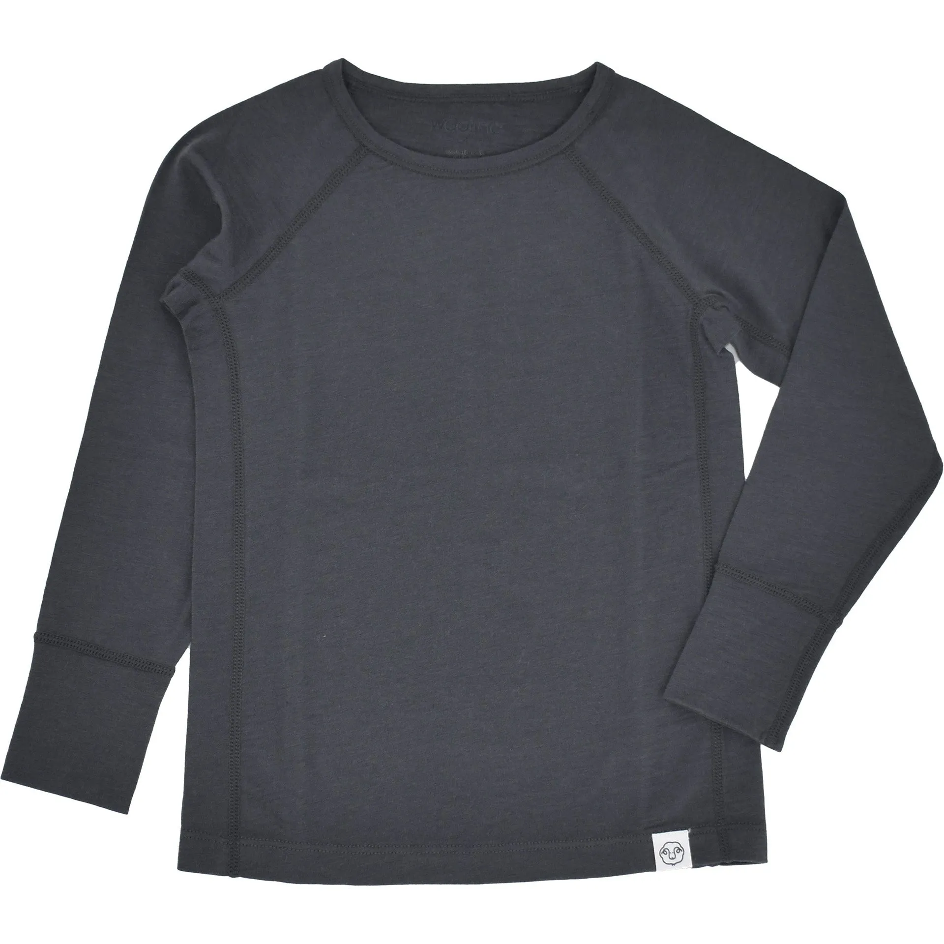 Kids Merino Wool Base Layer, Long Sleeve Top, Storm Gray