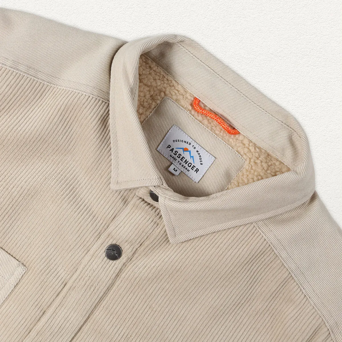 Kodiak Sherpa Lined Cord Overshirt - Feather Grey