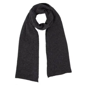 Lambswool Plain Knit Scarf - Charcoal