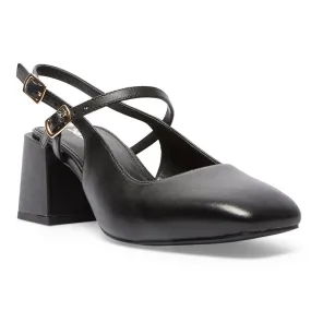 Lenora Heel in Black Leather