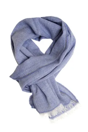 Light blue melange scarf in fine wool