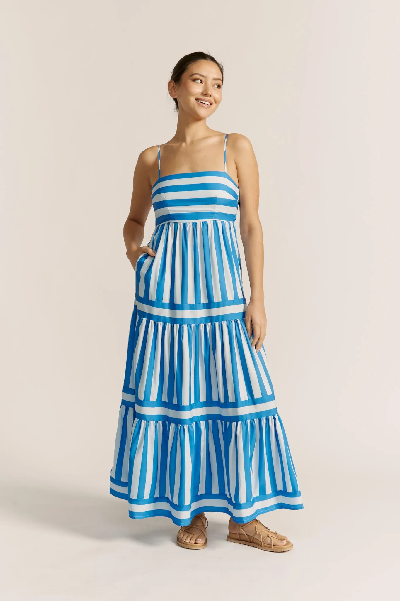 Lola Blue Stripe Maxi Dress