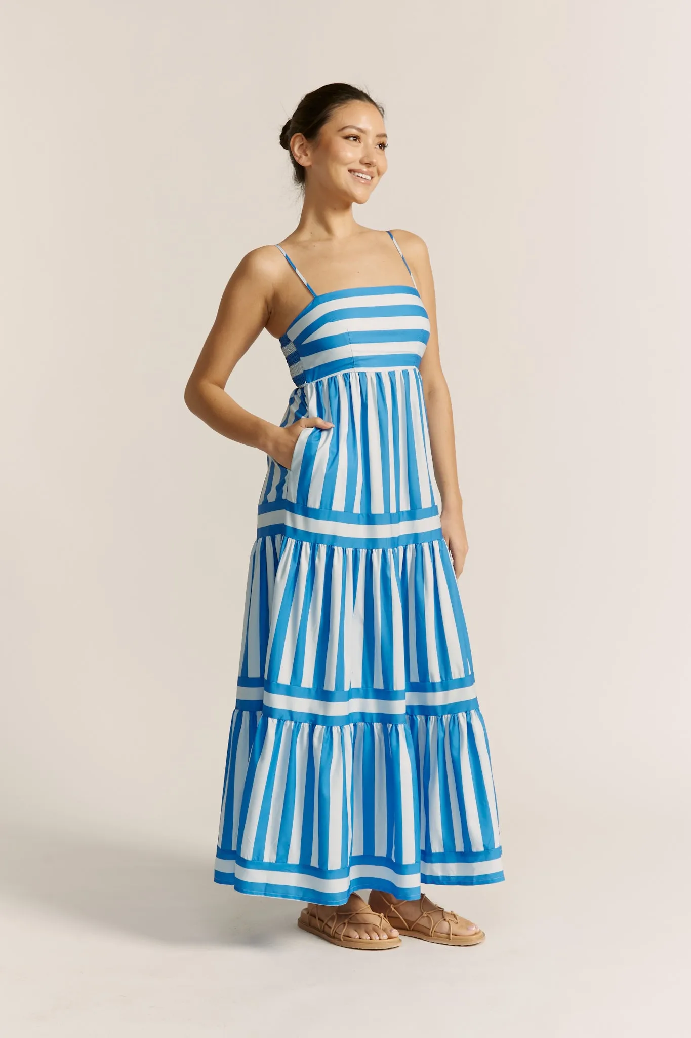 Lola Blue Stripe Maxi Dress