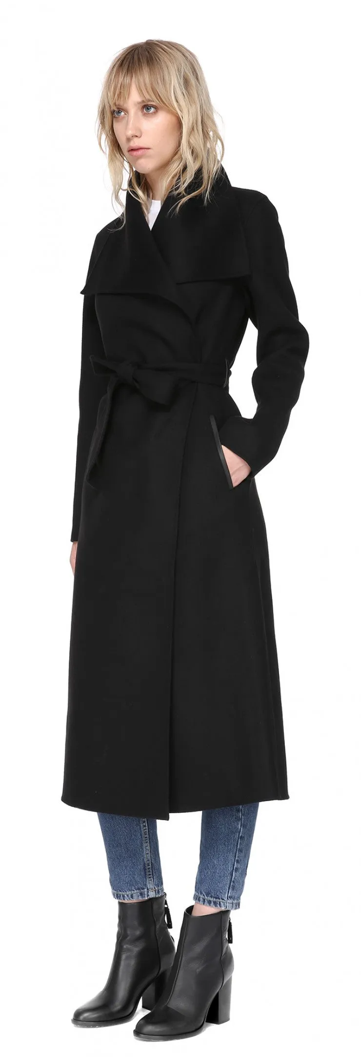 Mackage - Mai Long Coat   Belted Waist Black