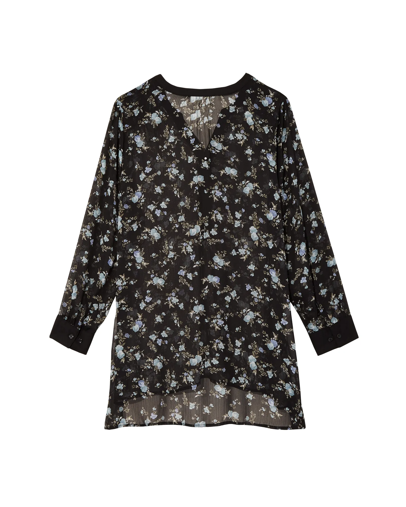 Maddy Tunic Blouse | Black / Light Blue