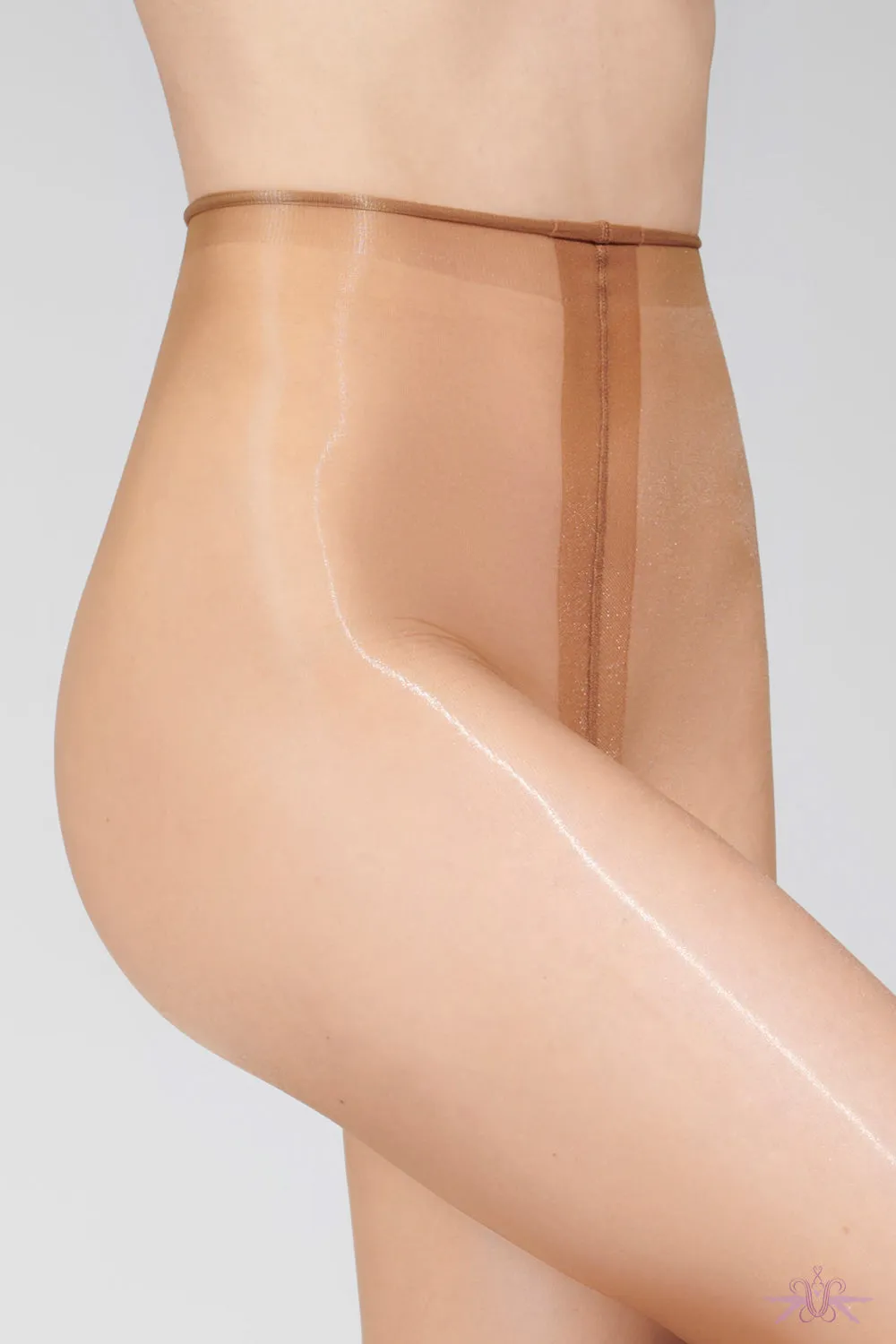 Maison Close Satin 10 Denier Caramel Tights