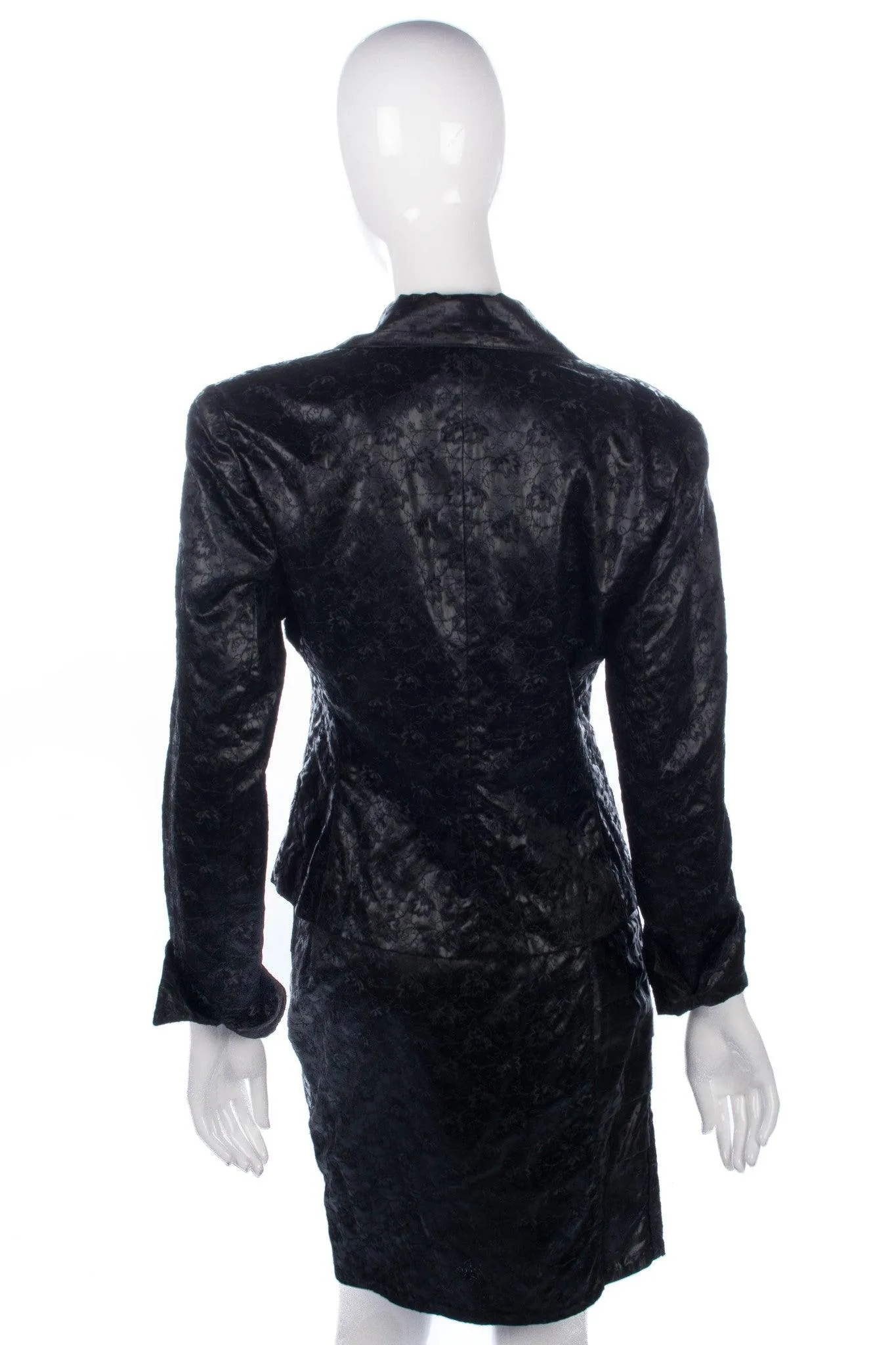 Marilyn Hattersley Skirt Suit Black embroidered and Sequin Material Size10/ Small