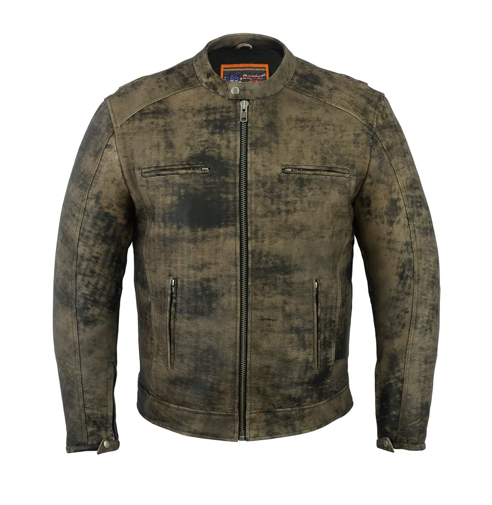 Men's Antique Brown Leather Cruiser Jacket