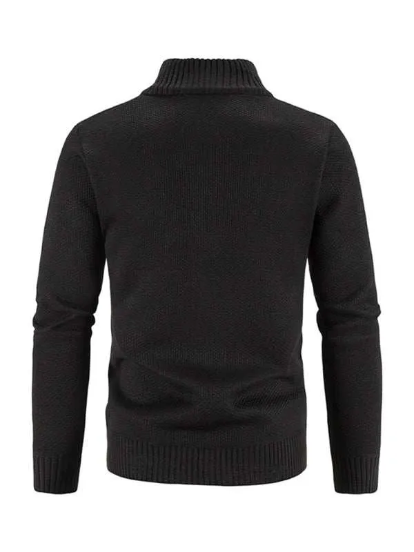 Men's casual stand collar knitted jacket