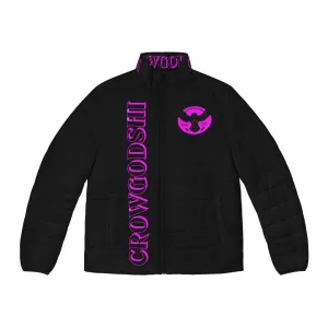 Men's CROWGODSHI 2nd GEN Puffer Jacket, BLACK W/ PINK LOGO