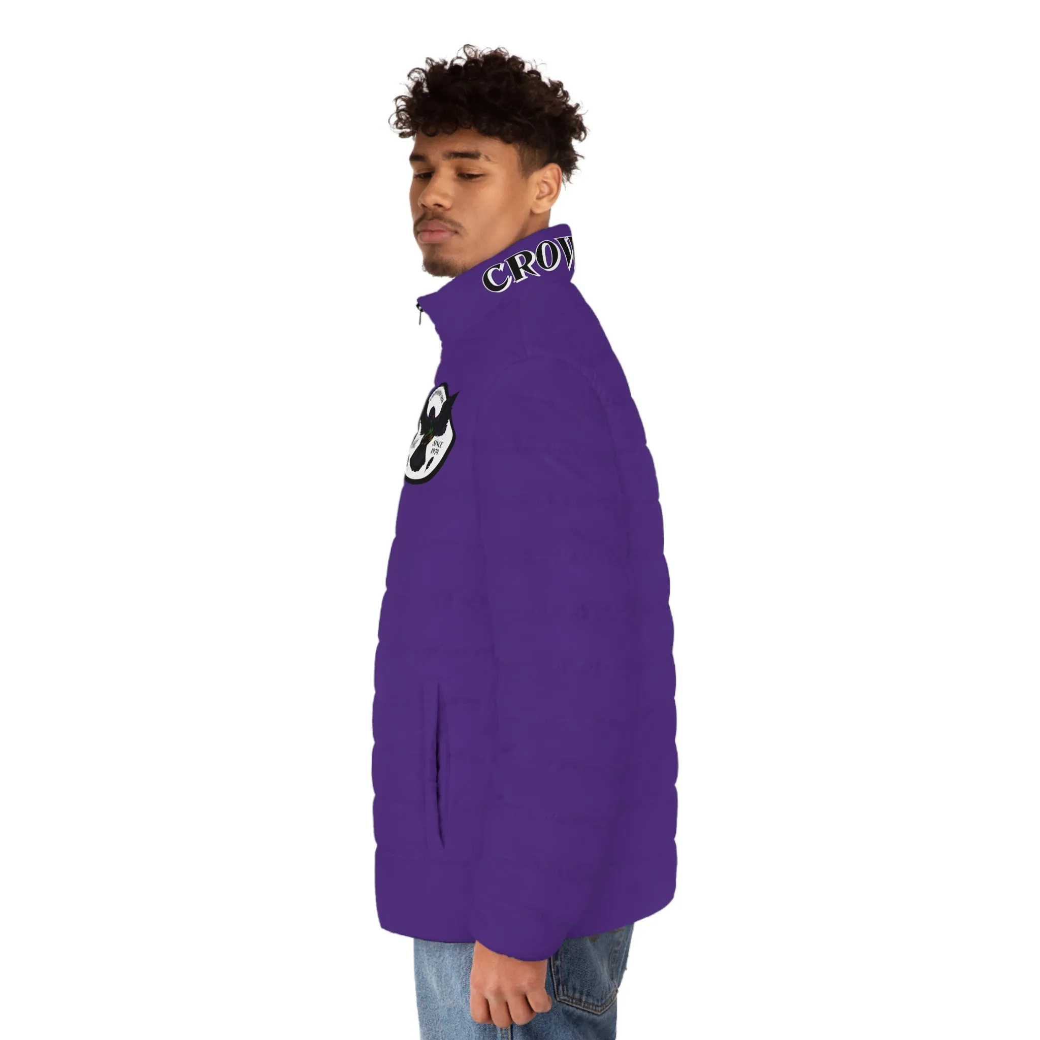 Men's CROWGODSHI Puffer Jacket, PURPLE