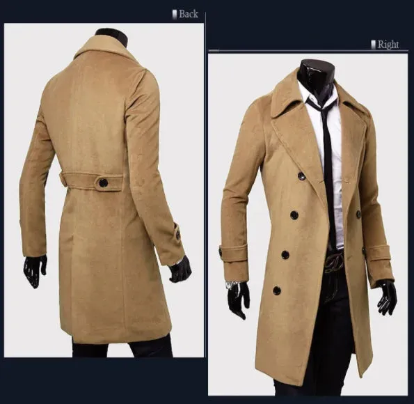 Men's Formal Long Trench Coat