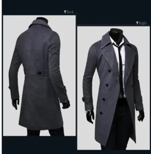 Men's Formal Long Trench Coat