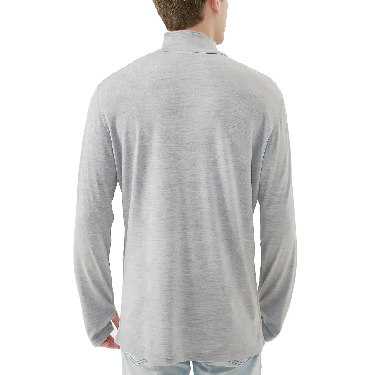 Men's Merino 250g Long Sleeve Half Zip Top Heather Grey