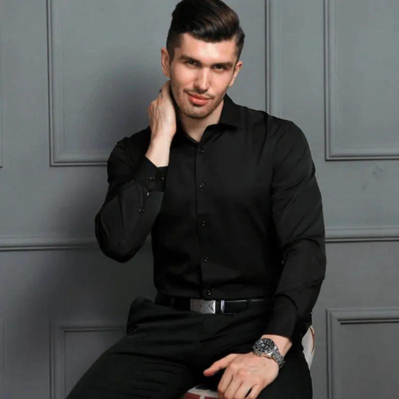 Men's slim fit elastic shirt