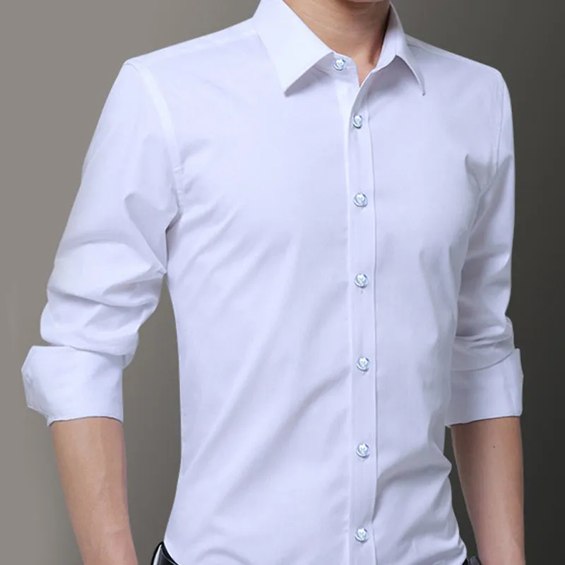 Men's slim fit elastic shirt