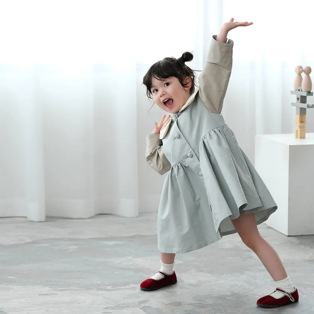 Mes Kids Des Fluers :: Lapel Trench Coat Blue