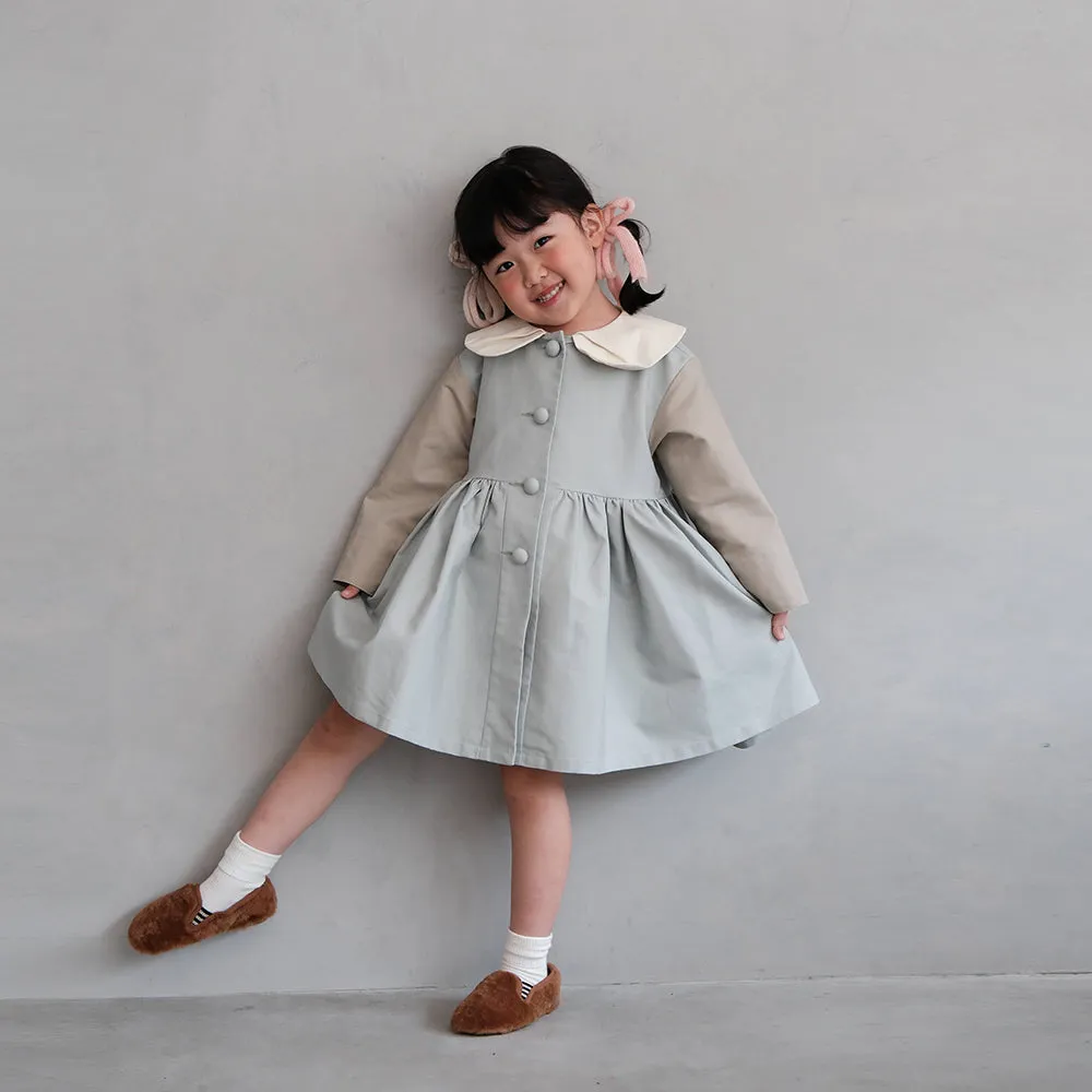 Mes Kids Des Fluers :: Lapel Trench Coat Blue