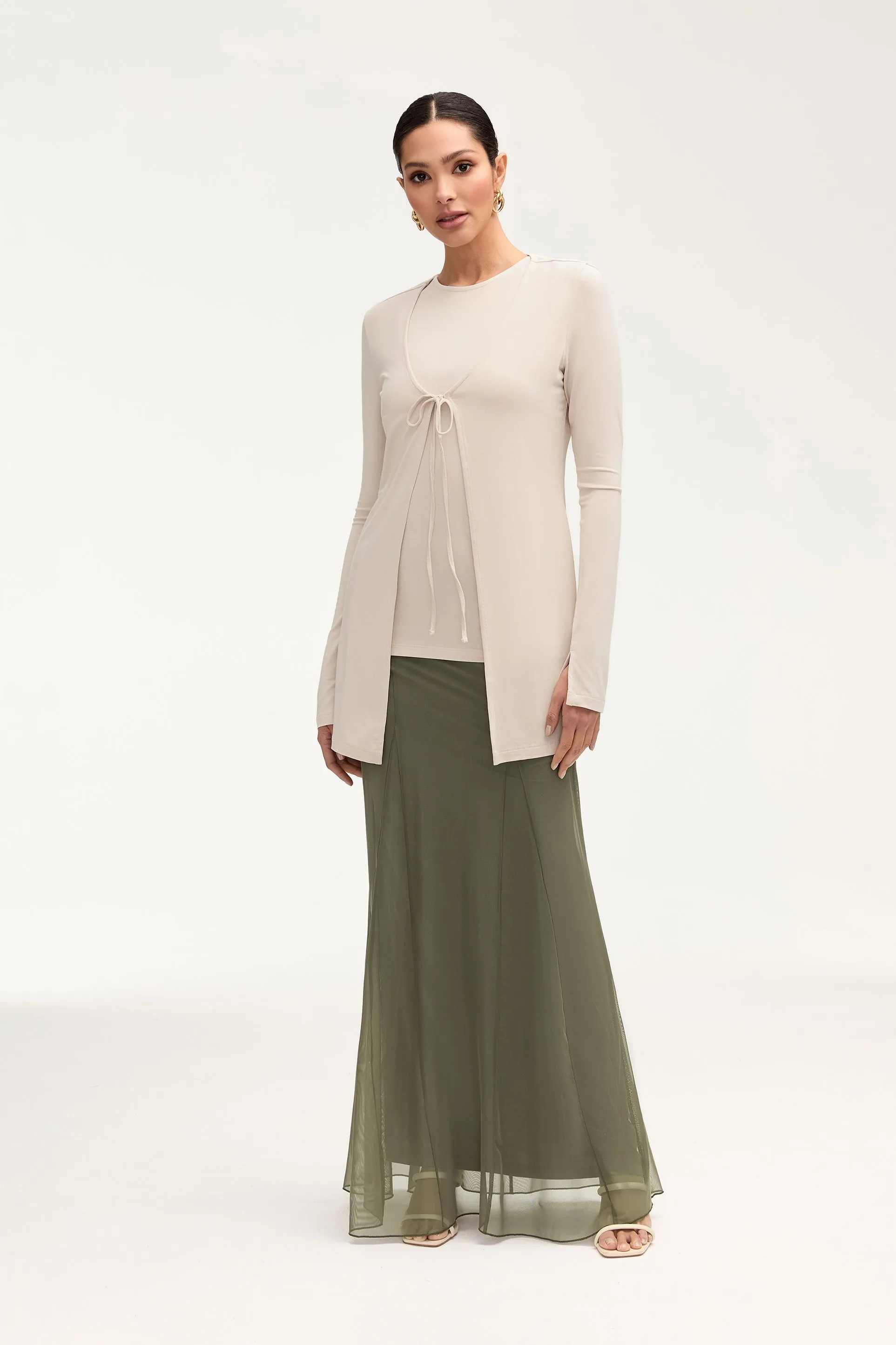 Milia Maxi Skirt - Smokey Olive