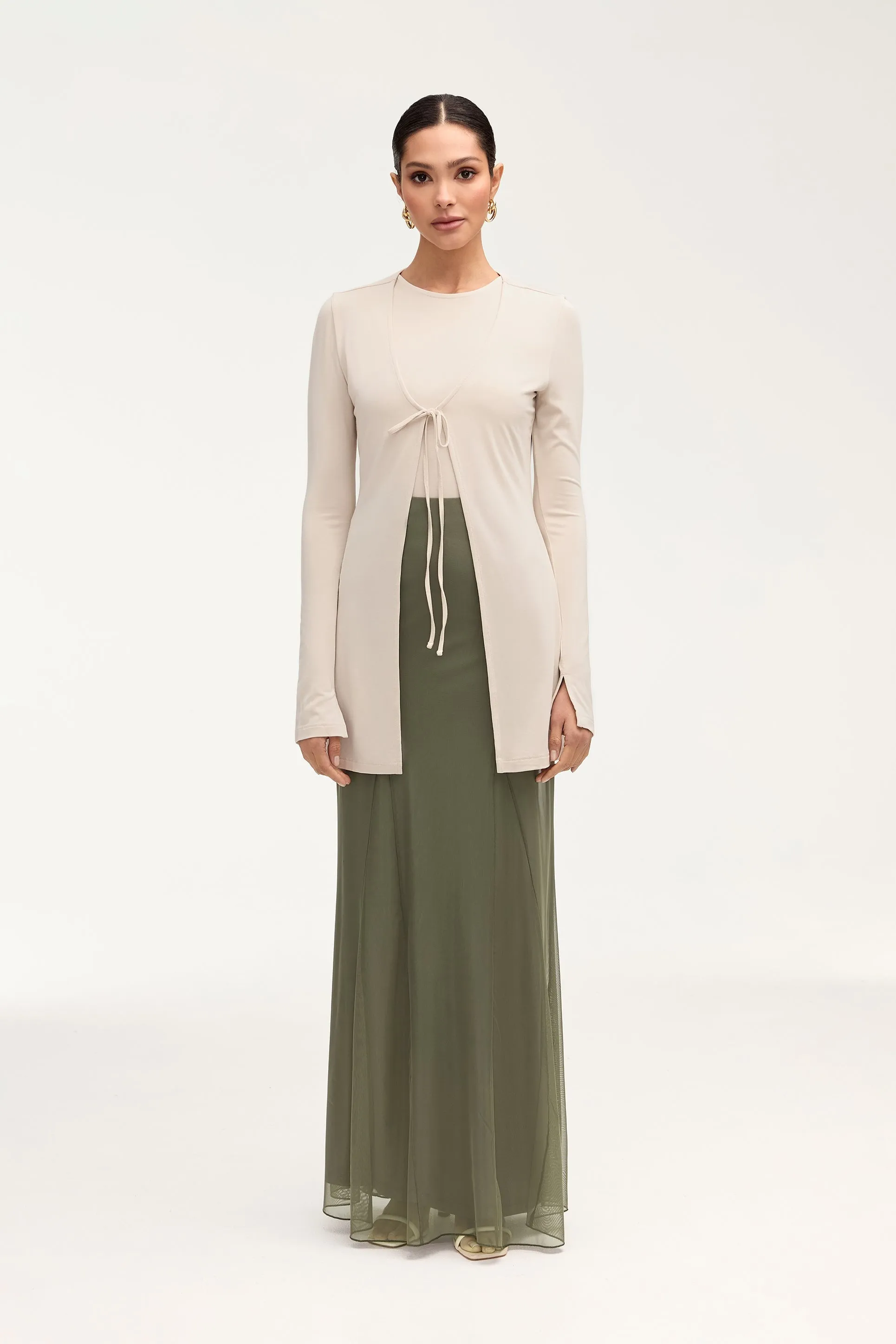 Milia Maxi Skirt - Smokey Olive