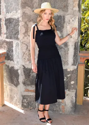 Milly Maxi Dress Black Poplin