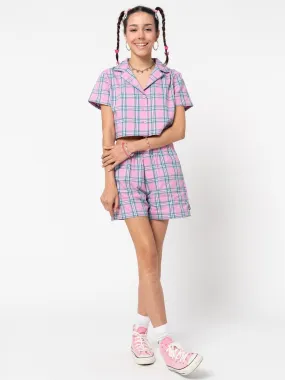 Minga London Hanna Cropped Plaid Skirt