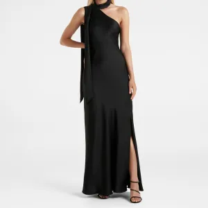 Monochrome luxe wrapped neckline Dress J7030