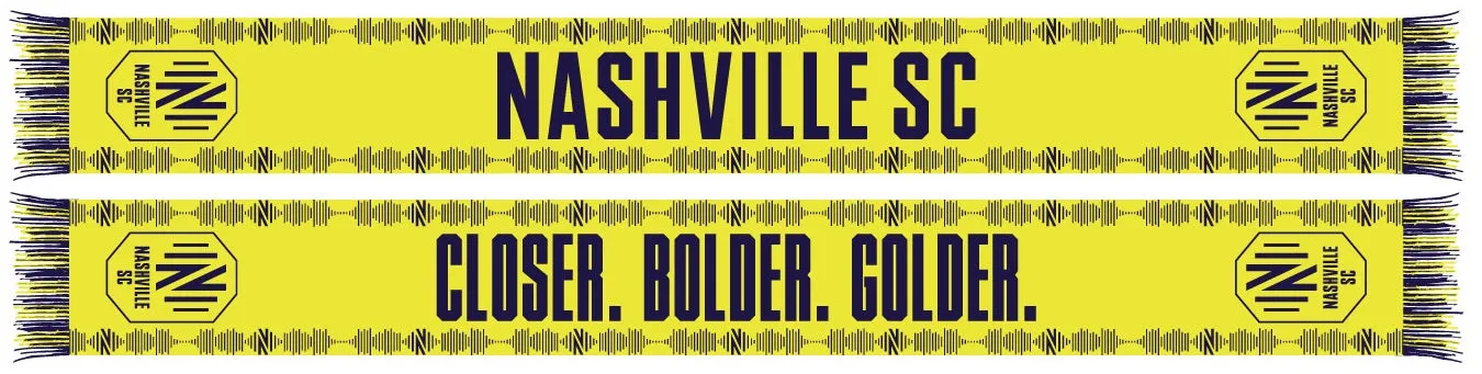 NASHVILLE SC SCARF - CLOSER. BOLDER. GOLDER. (HD Woven)