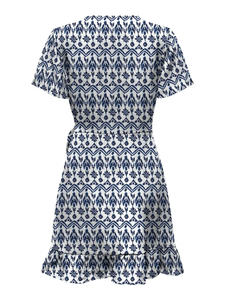 Nova Lux Short Sleeve Marlie Wrap Dress - Ikat Print