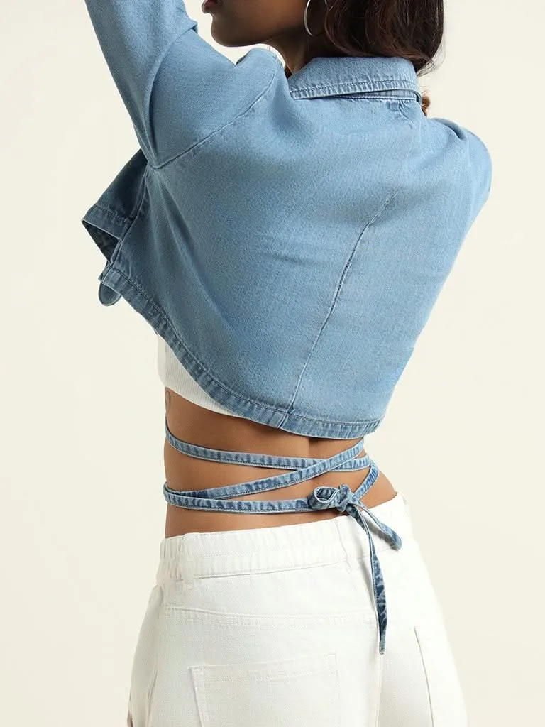 Nuon Blue Tailored Cropped Jacket